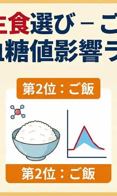 糖尿病の主食選び – ご飯・パン・麺の血糖値影響ランキング