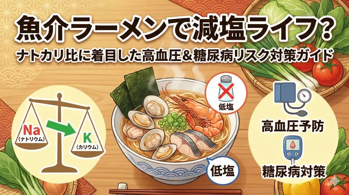 魚介ラーメンで減塩ライフ？──ナトカリ比に着目した高血圧＆糖尿病リスク対策ガイド