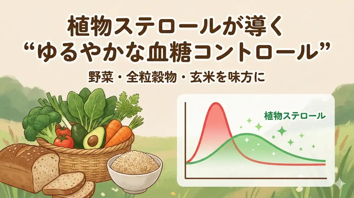 植物ステロールが導く“ゆるやかな血糖コントロール”──野菜・全粒穀物・玄米を味方に